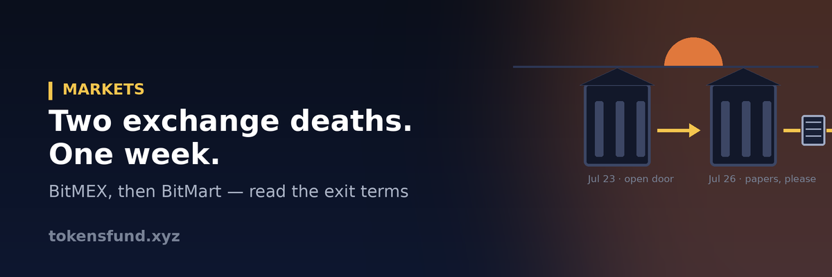 Two exchanges winding down in the same week with very different exit doors